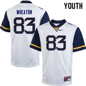 Youth West Virginia Mountaineers NCAA #83 Bryce Wheaton White Authentic Nike Stitched College Football Jersey VR15E52AK